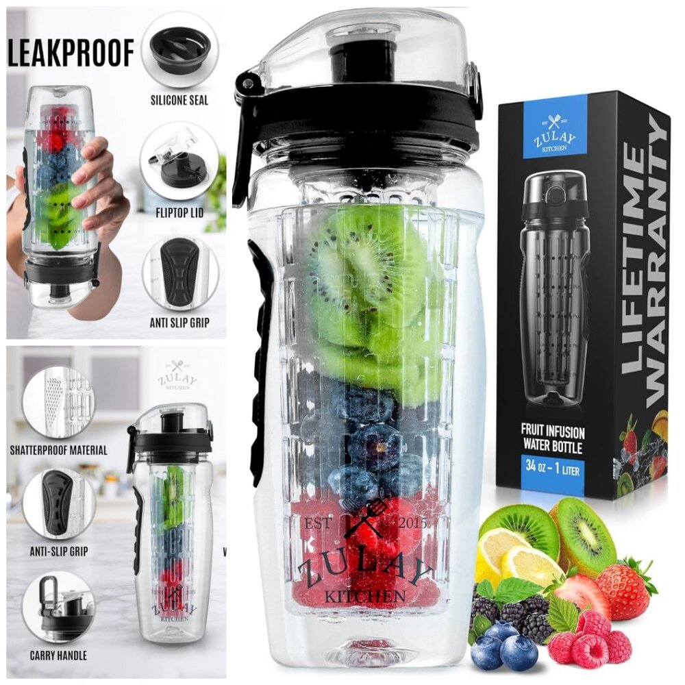 Fruit Infuser Water Bottle 34oz Women's Ideal Fitness Gift